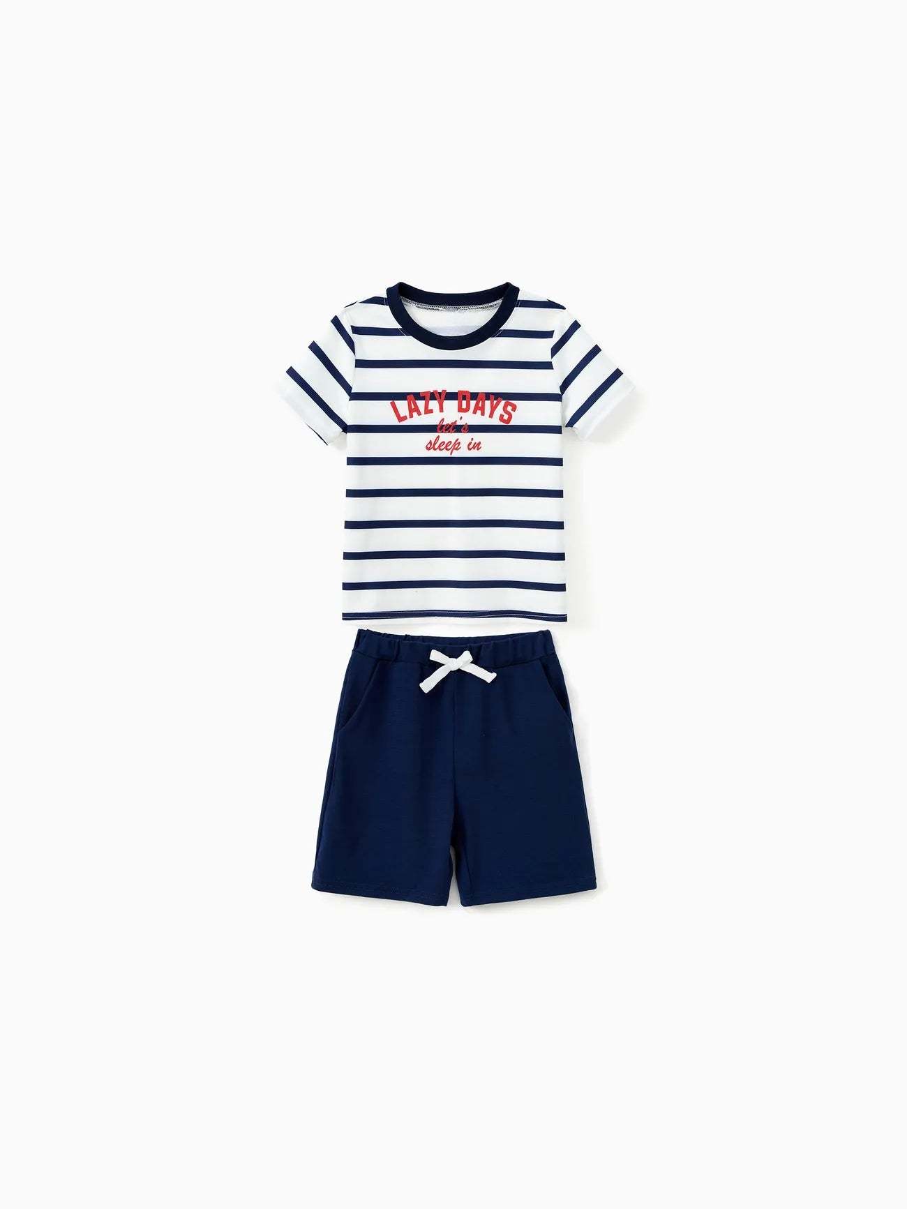 Family Matching Preppy Striped Pajama Set With Shorts-Original Pajamas