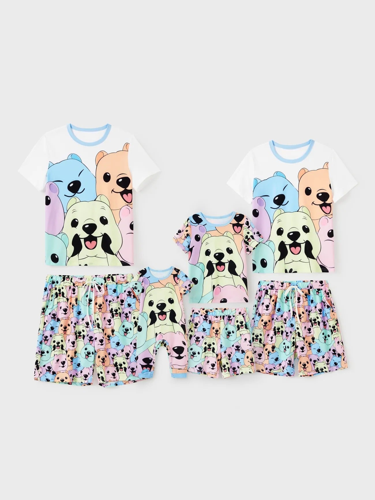 Family Matching Smiley Bear Print Pajama Set-Original Pajamas