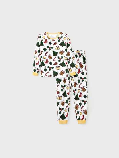 Christmas Tree And Gift Print Family Pajamas Set-Original Pajamas