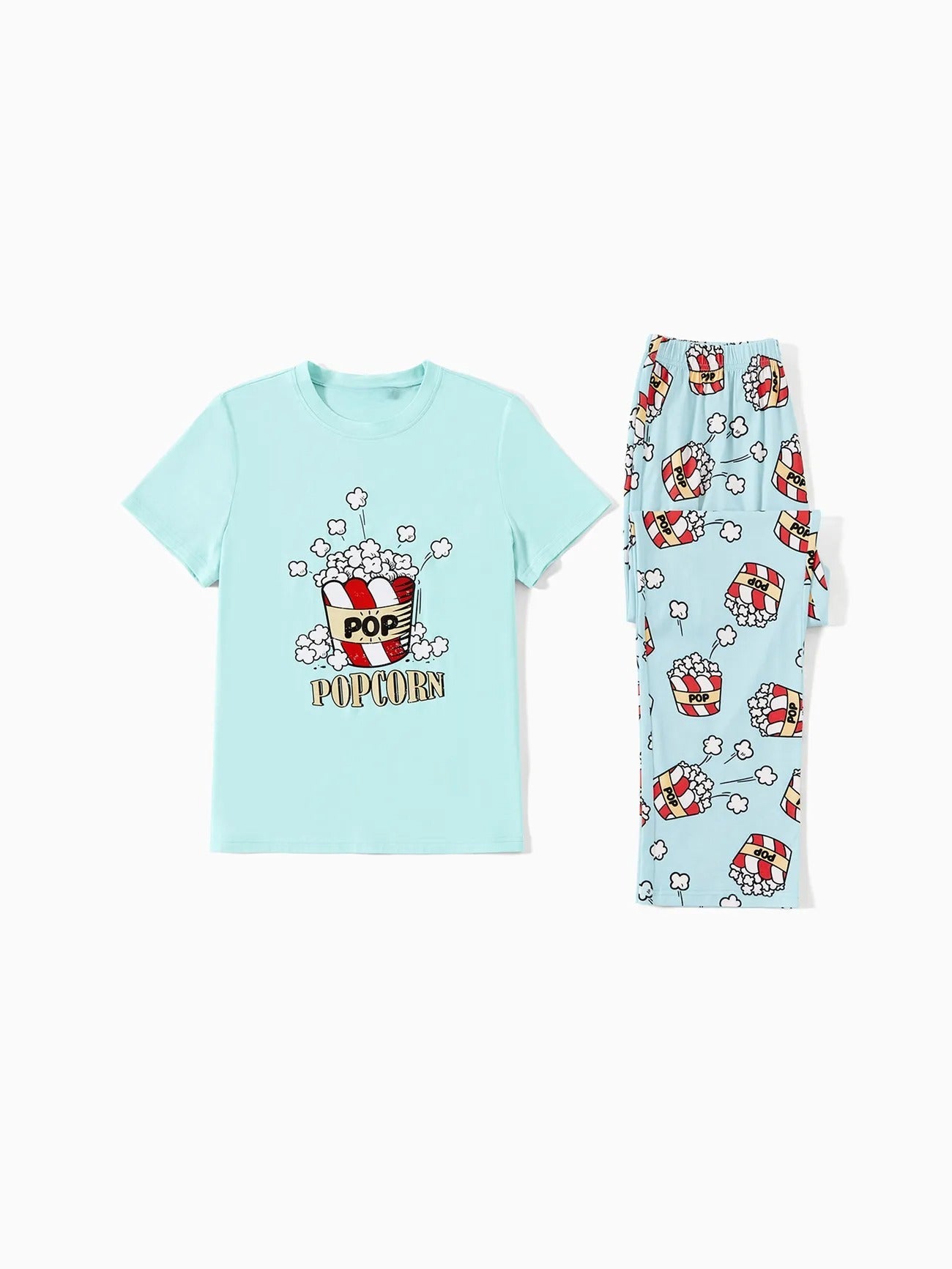 Christmas Popcorn Print Family Pajamas Set-Original Pajamas