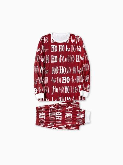 Christmas Family Matching Letter Print Pajama Sets-Original Pajamas