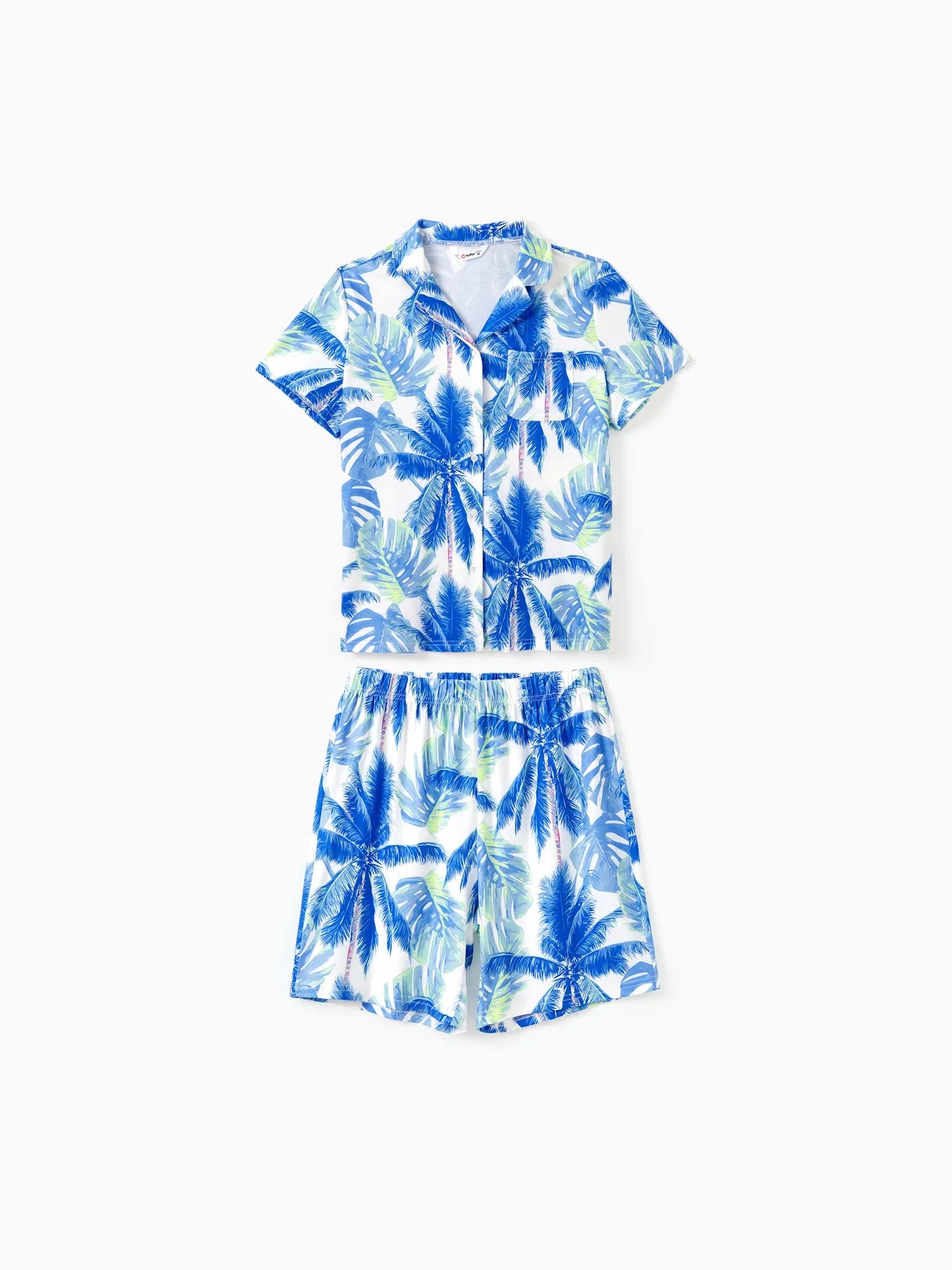 Family Matching Tropical Leaf Pattern Vacation Pajamas Set-Original Pajamas