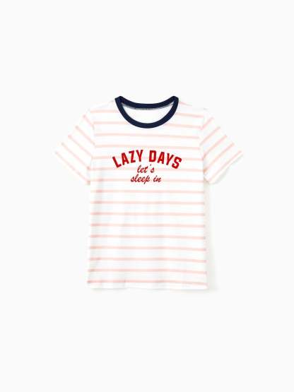 Family Matching Preppy Striped Pajama Set With Shorts-Original Pajamas