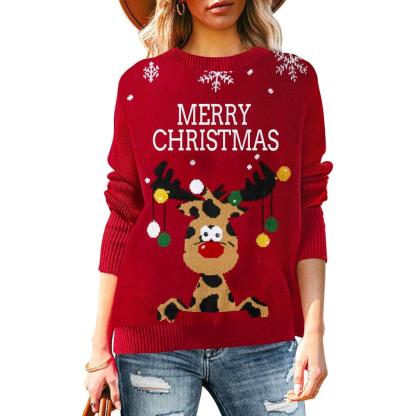 Christmas Sweater With Holiday Print And Long Sleeves-Original Pajamas