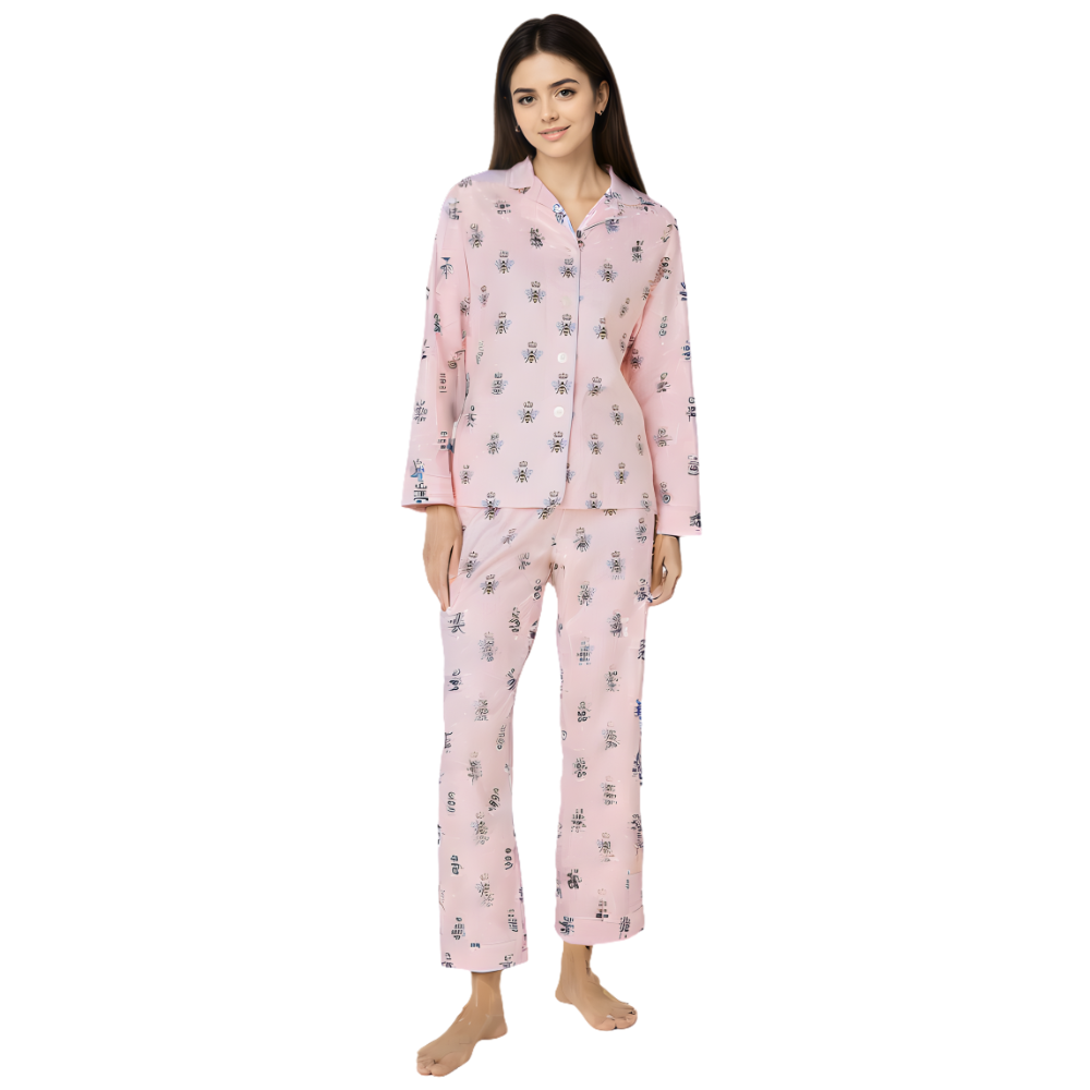 Vintage Christmas Flannel Pajama Set For Women