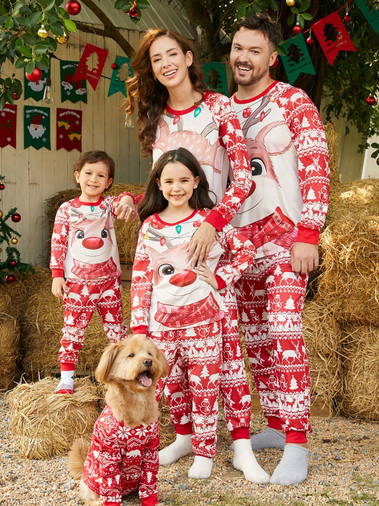 Matching Christmas Pajamas Set For Family With Deer Print-Original Pajamas