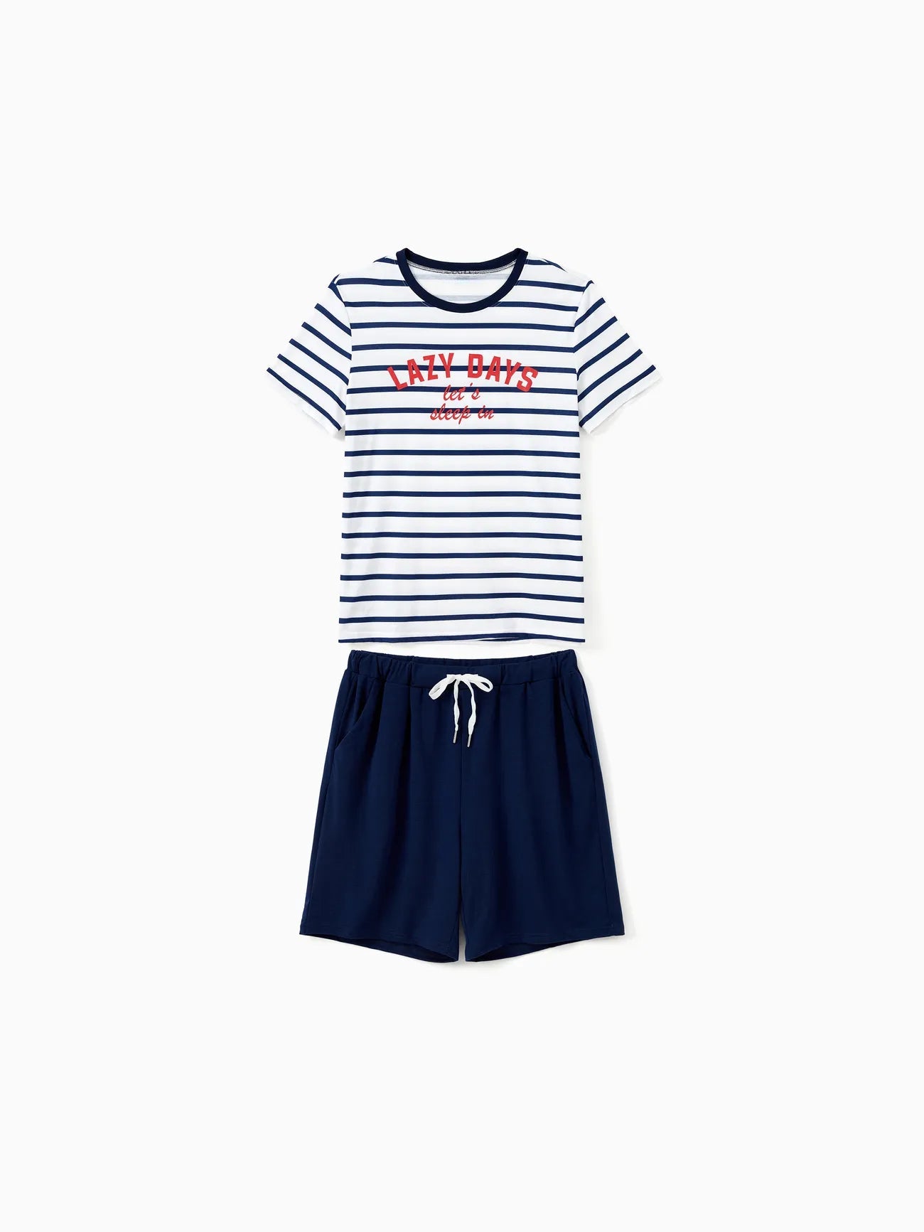 Family Matching Preppy Striped Pajama Set With Shorts-Original Pajamas