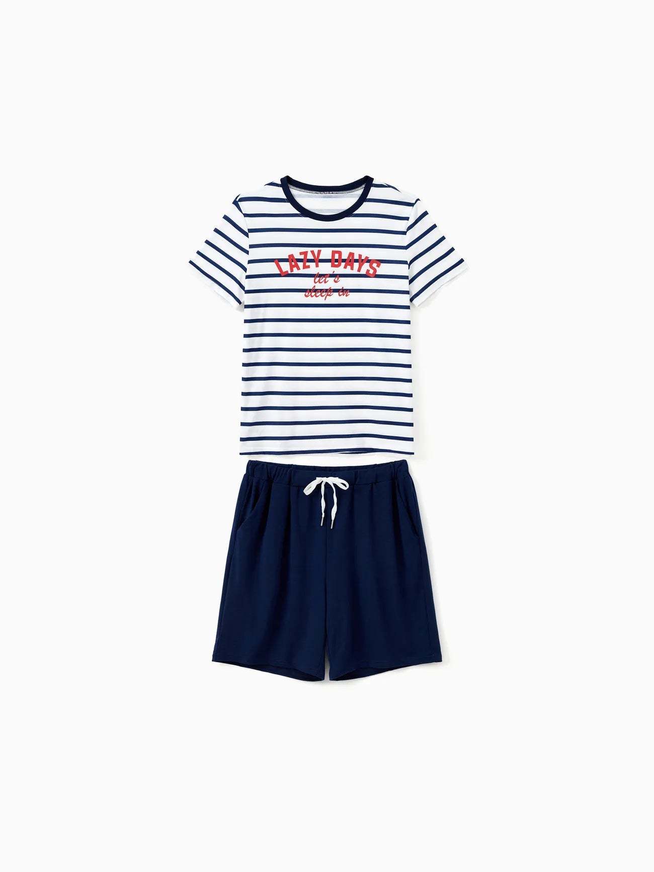 Family Matching Preppy Striped Pajama Set With Shorts-Original Pajamas