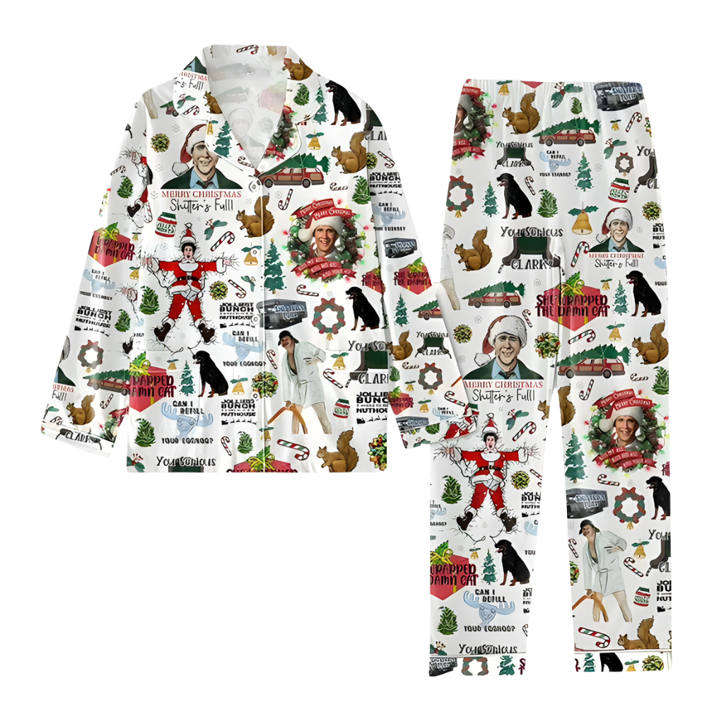 Holiday Movie Inspired Print Christmas Pajama Set