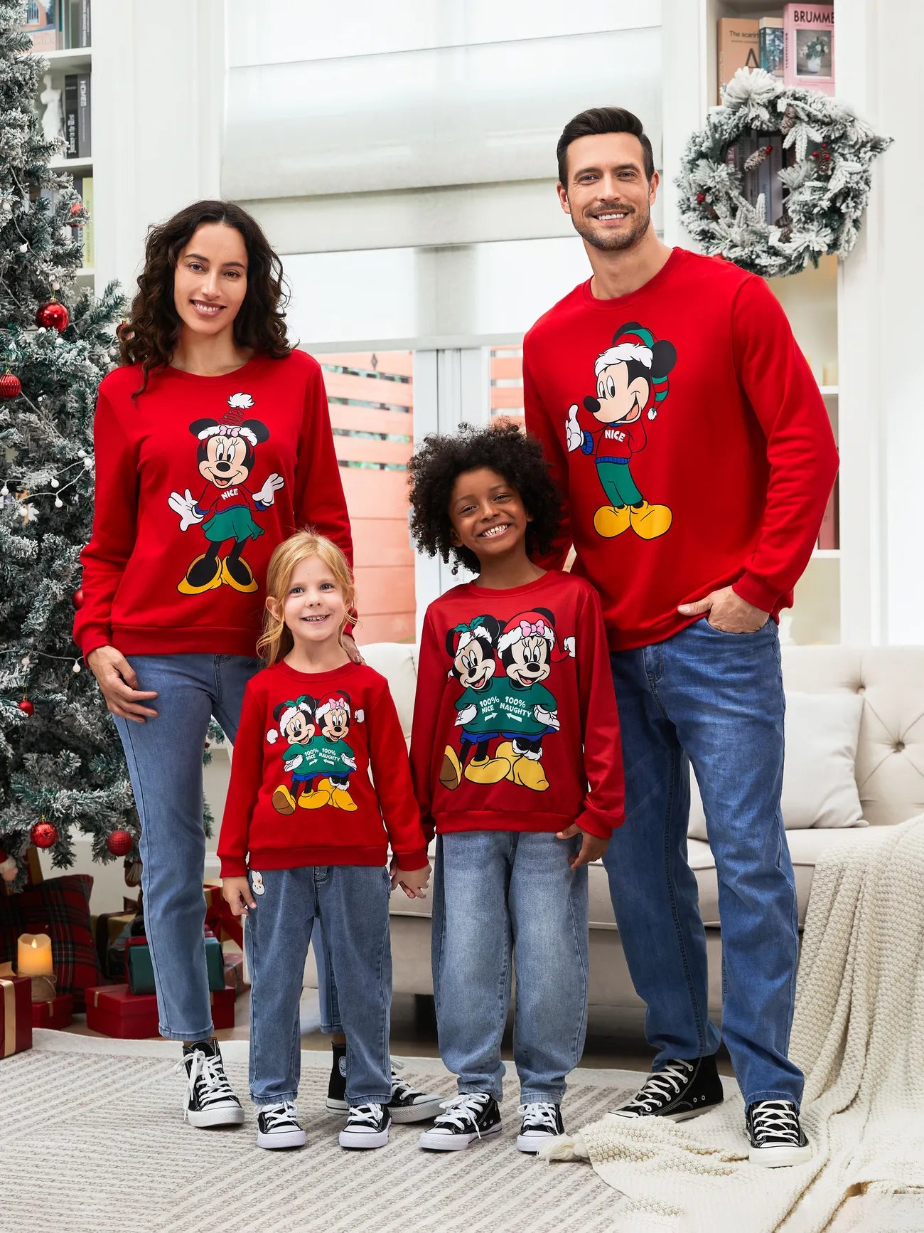 Mickey And Friends Printed Family Christmas Matching Sweatshirt-Original Pajamas