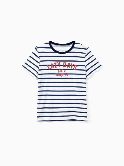 Family Matching Preppy Striped Pajama Set With Shorts-Original Pajamas