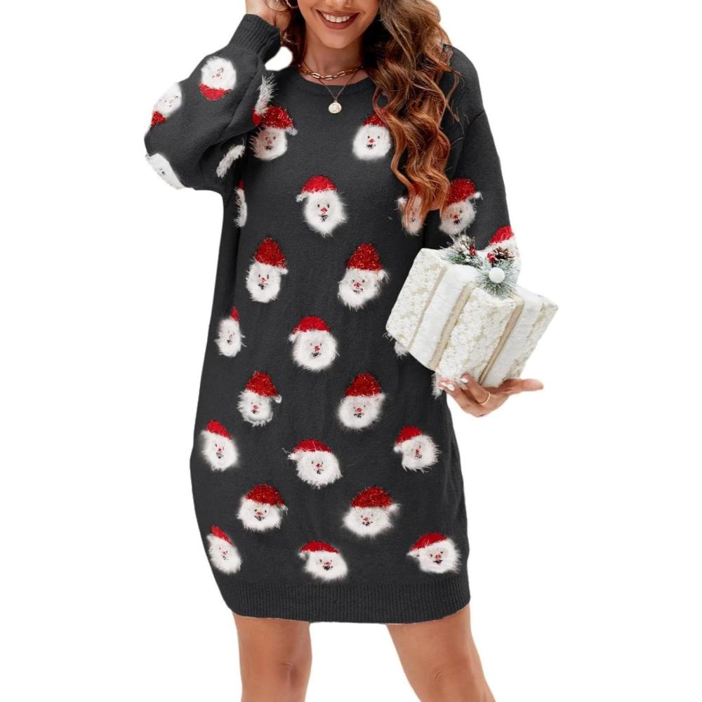 Knitted Holiday Sweater With Santa Design-Original Pajamas