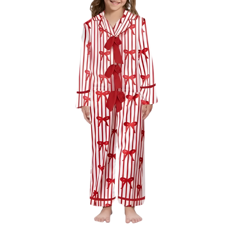 Christmas Bow Tie Pajama Set