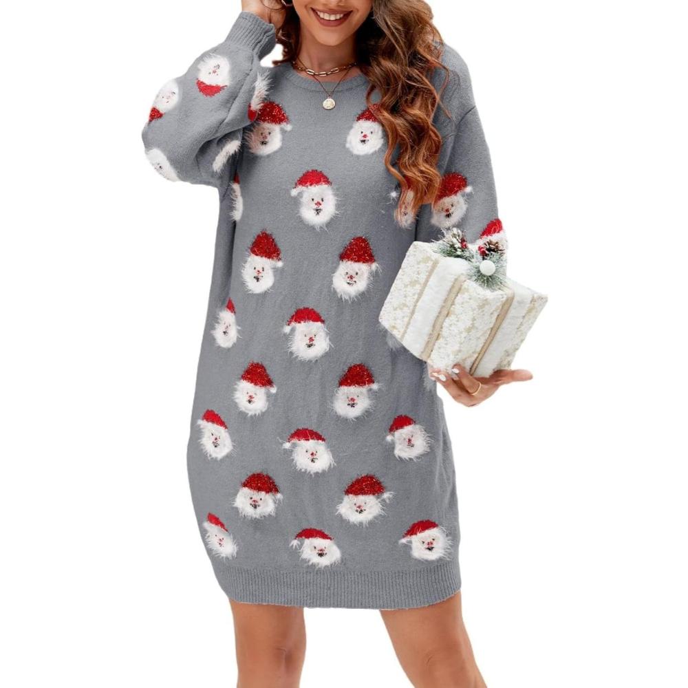 Knitted Holiday Sweater With Santa Design-Original Pajamas