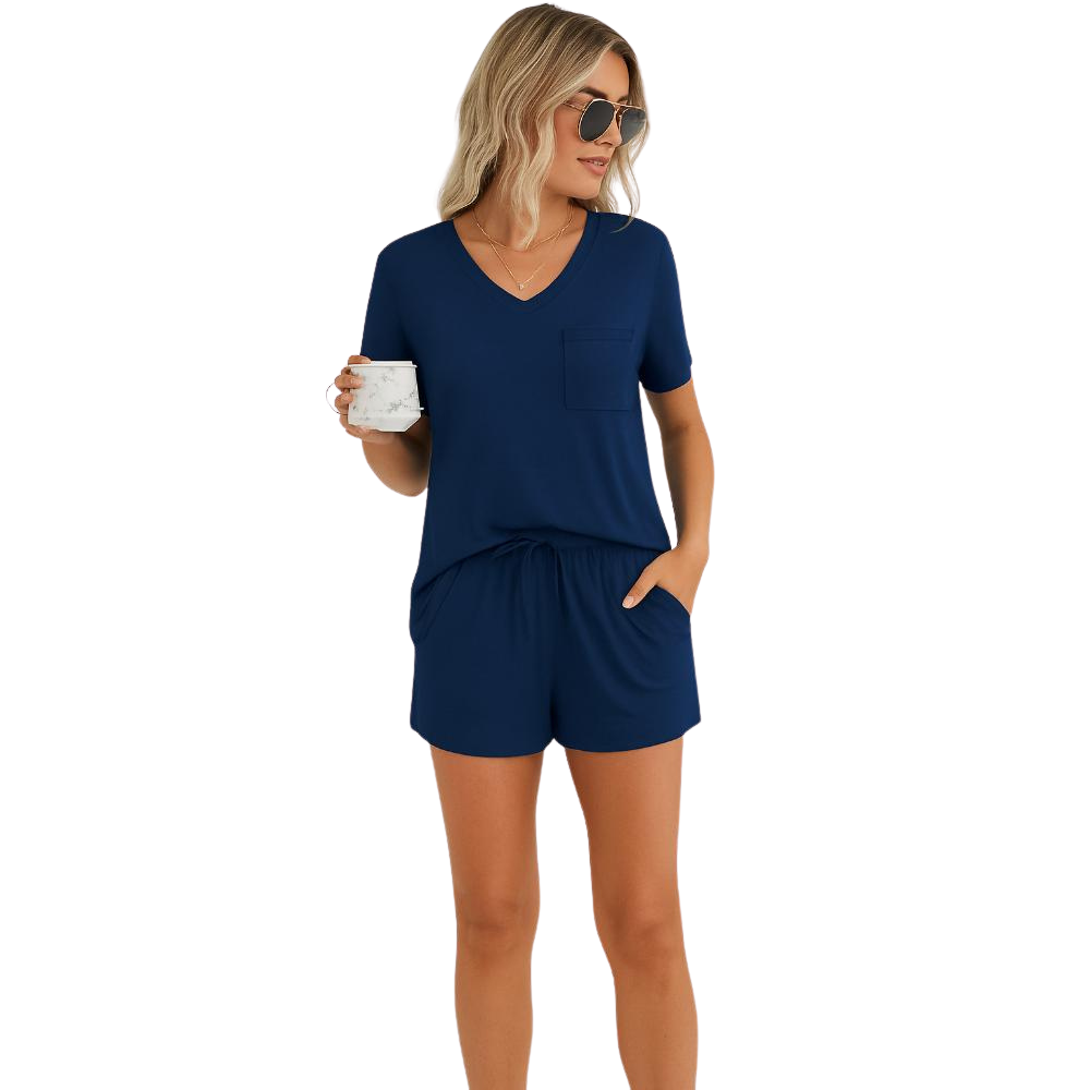 Piece Lounge Outfit With Pocket ShortPiece Lounge Outfit With Pocket Short - Image 4