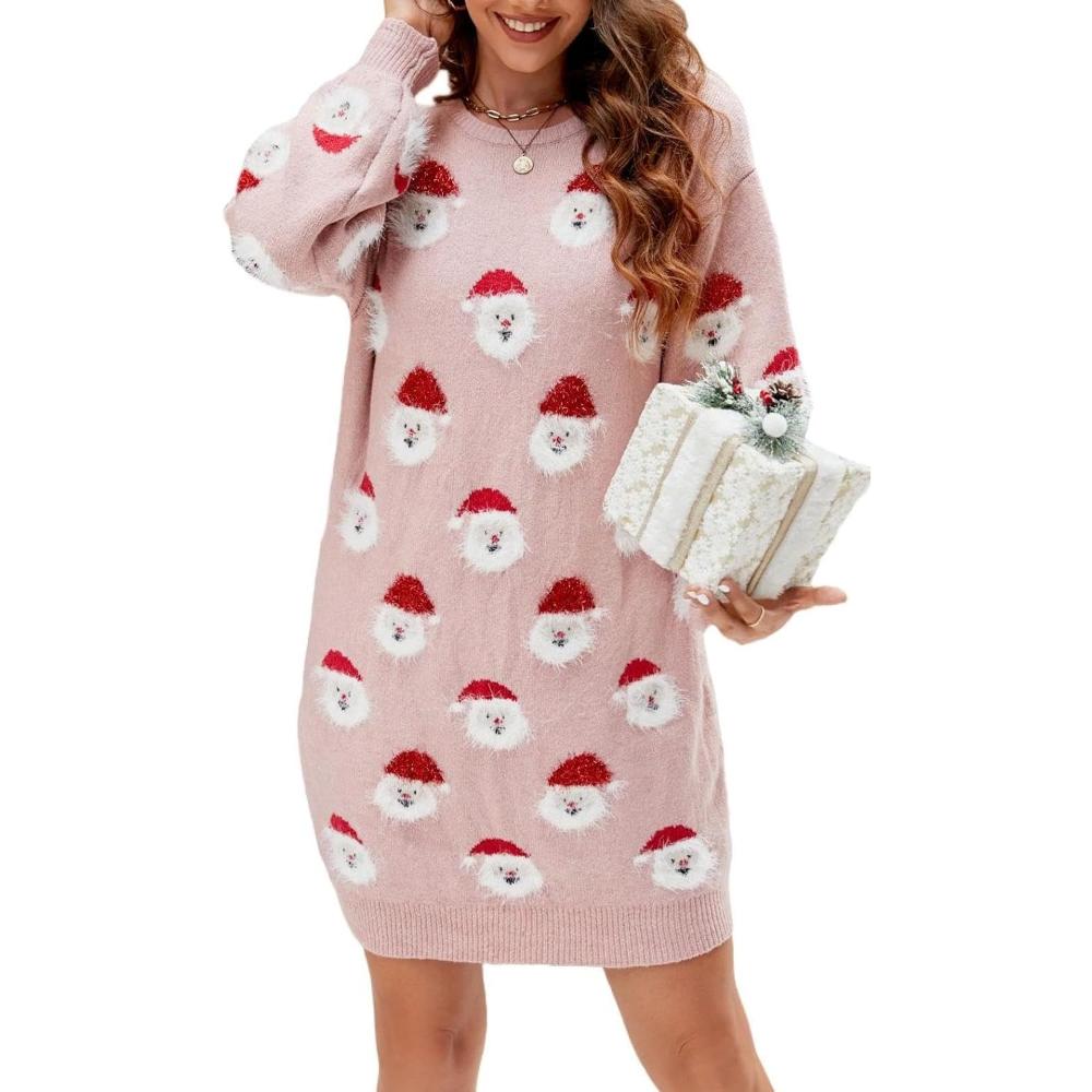 Knitted Holiday Sweater With Santa Design-Original Pajamas