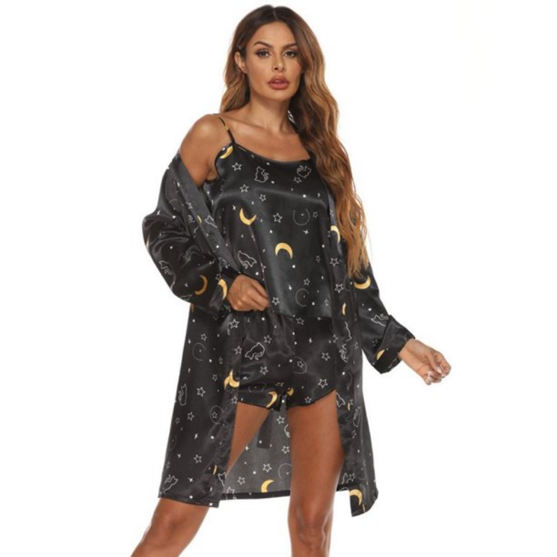 The Kimono Sleepwear Original Pajamas 3 Piece Pyjama Set-Original Pajamas