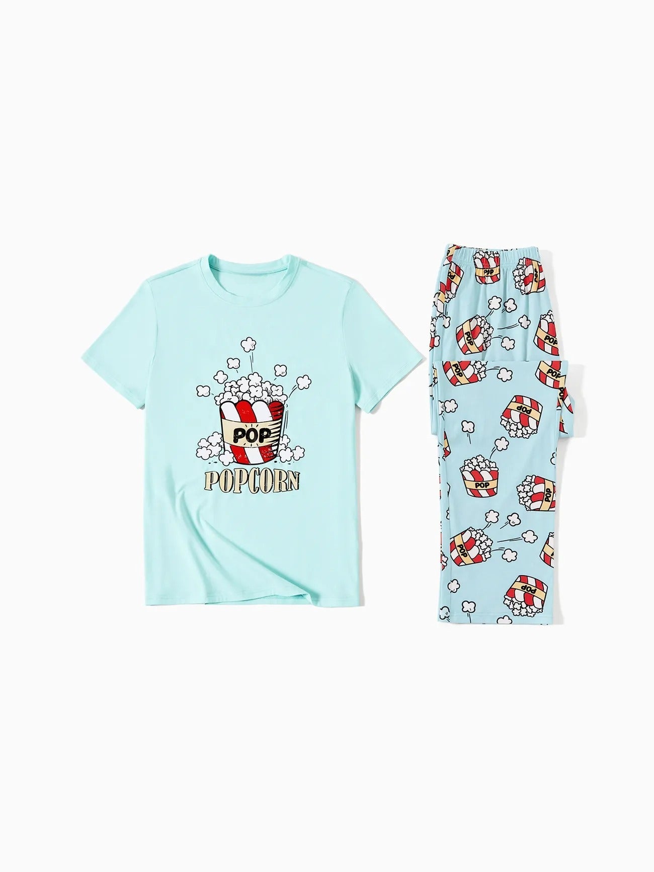 Christmas Popcorn Print Family Pajamas Set-Original Pajamas
