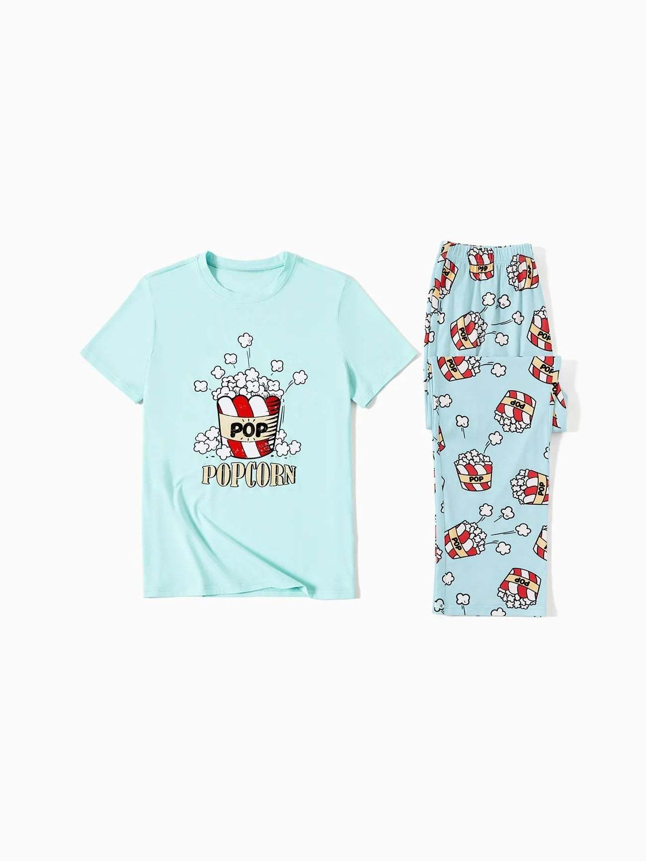 Christmas Popcorn Print Family Pajamas Set-Original Pajamas
