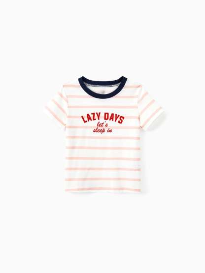 Family Matching Preppy Striped Pajama Set With Shorts-Original Pajamas