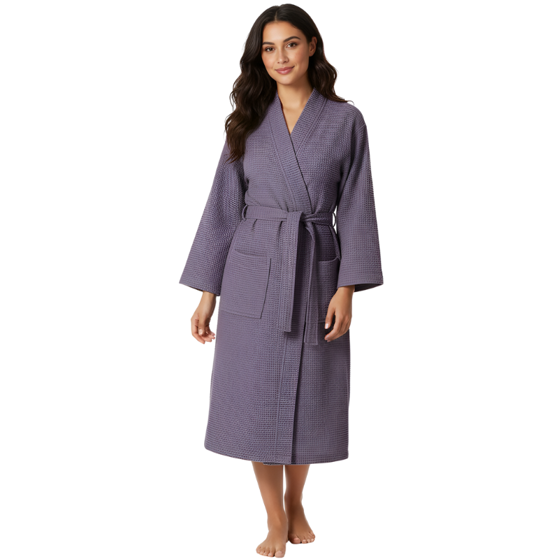 Waffle Knit Lightweight Kimono Spa Bath Robes For Women