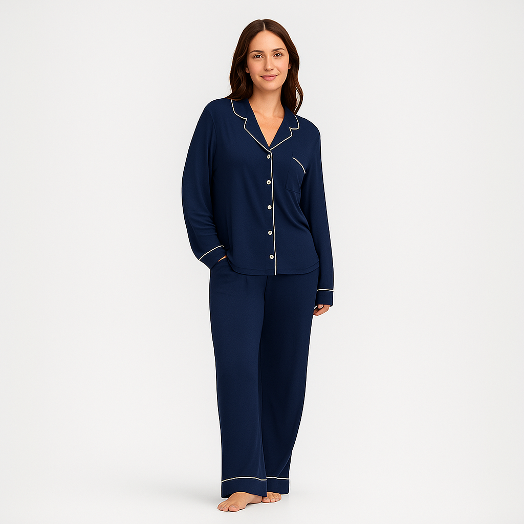 Women Bamboo Stretch Knit Long Sleeve Pajama Set