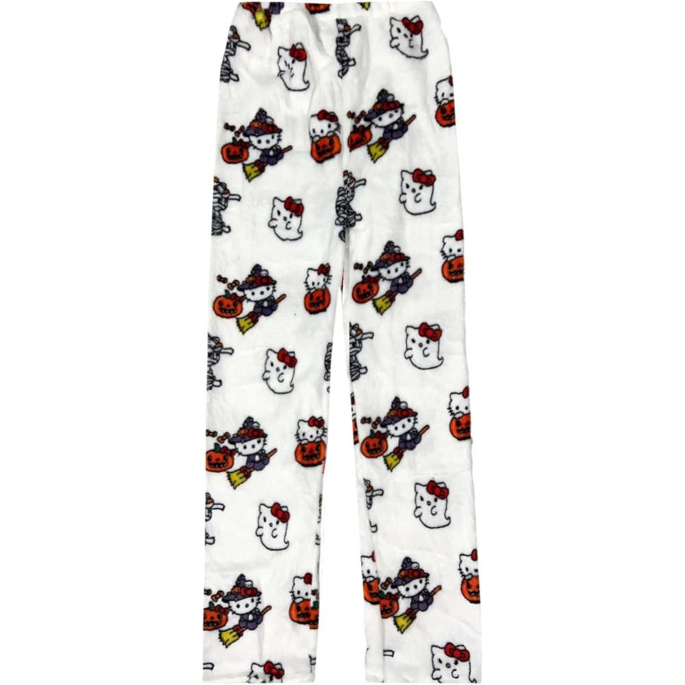 Cartoon Cat Print Pajama Pants