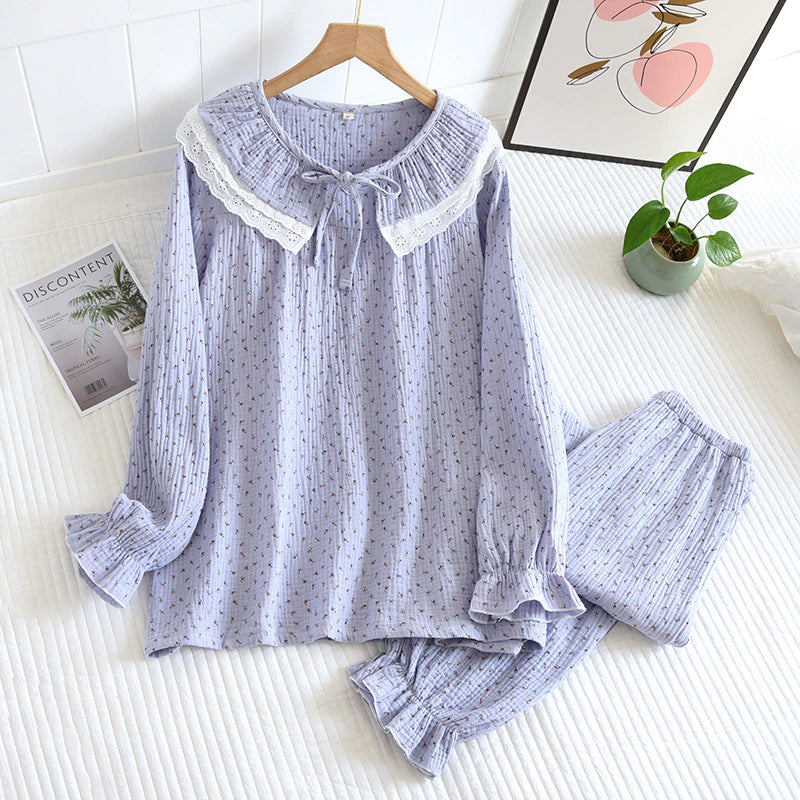 Women's Long Sleeve Dress Style 2 Piece Pajama Set-Original Pajamas