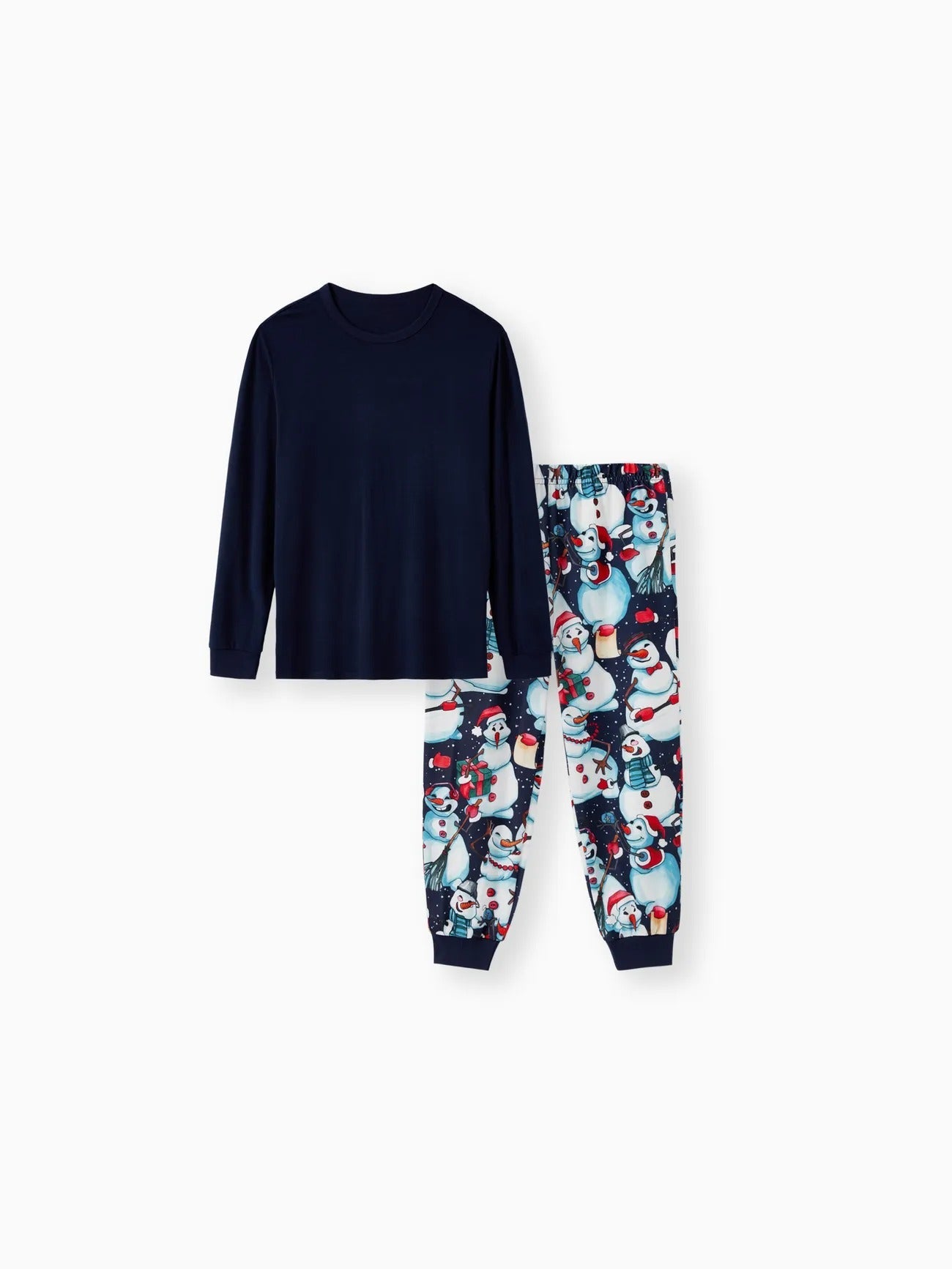 Family Matching Snowman Print Pajama Set With Long Sleeves-Original Pajamas