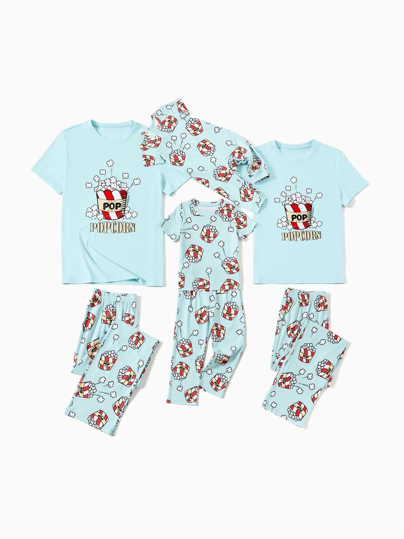 Christmas Popcorn Print Family Pajamas Set-Original Pajamas