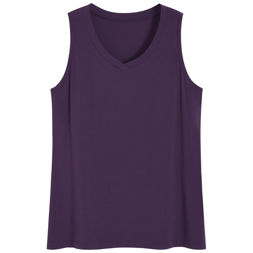 Bamboo Viscose V Patterned Pajama Tank Top