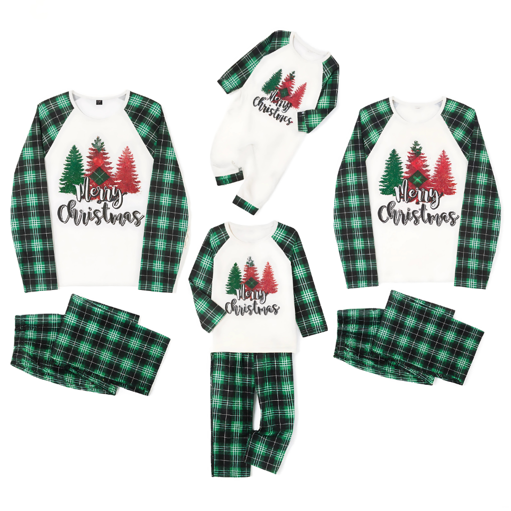Christmas Printed Long Sleeved Family Matching Pajama Sets