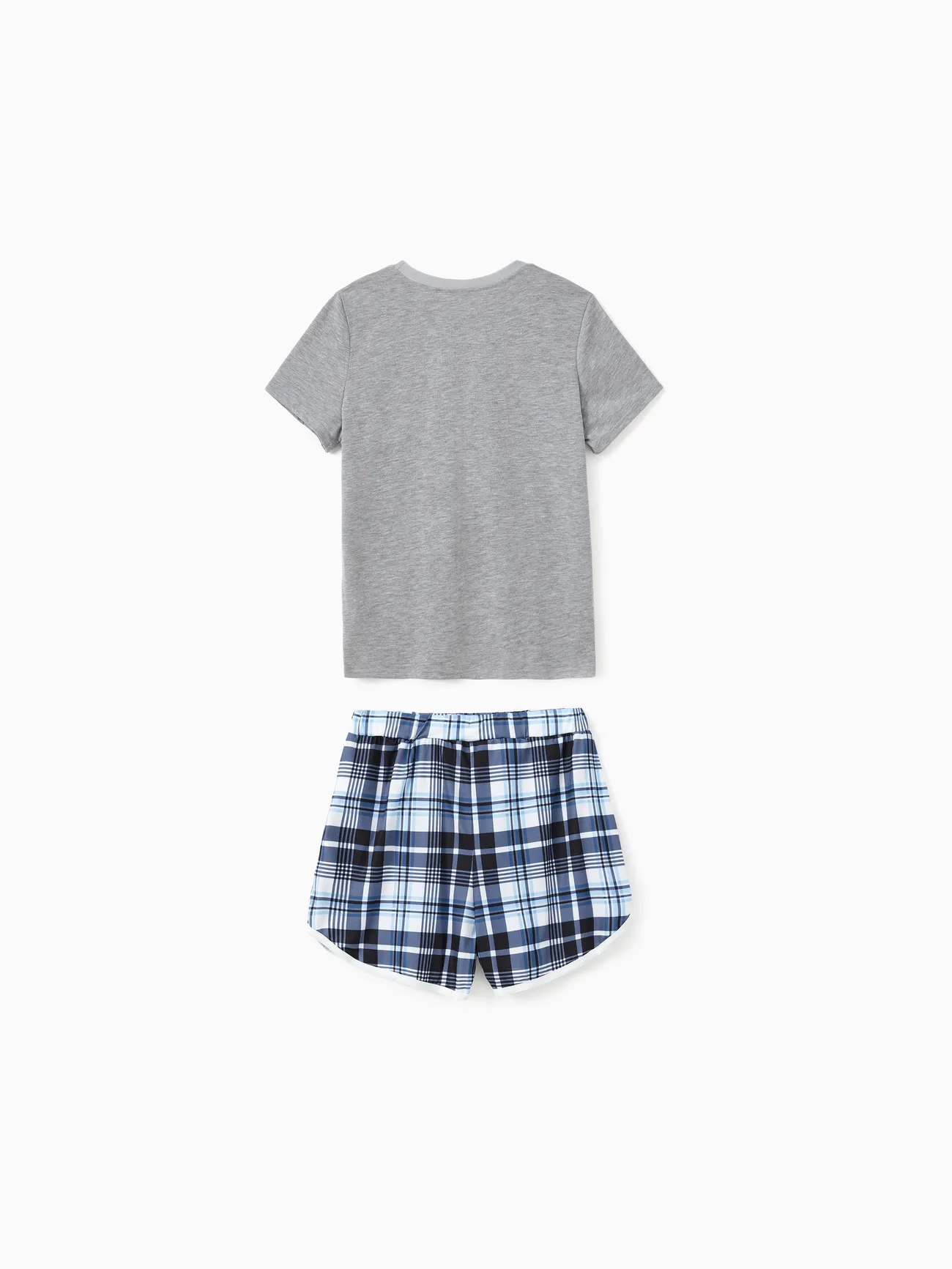Let Me Sleep Print Family Pajama Set With Plaid Shorts-Original Pajamas