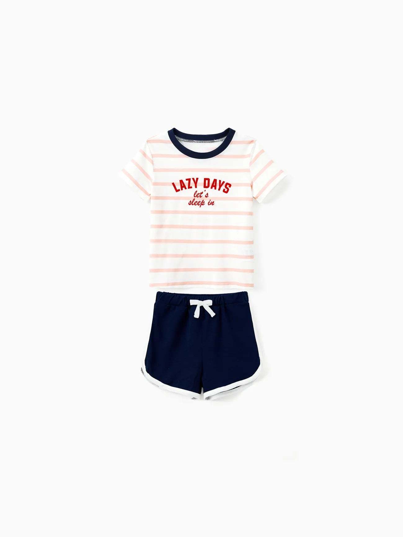 Family Matching Preppy Striped Pajama Set With Shorts-Original Pajamas
