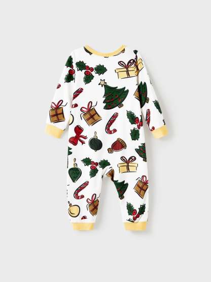 Christmas Tree And Gift Print Family Pajamas Set-Original Pajamas