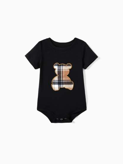 Family Matching Bear And Plaid Pajama Set-Original Pajamas