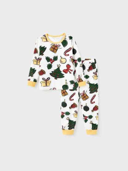 Christmas Tree And Gift Print Family Pajamas Set-Original Pajamas