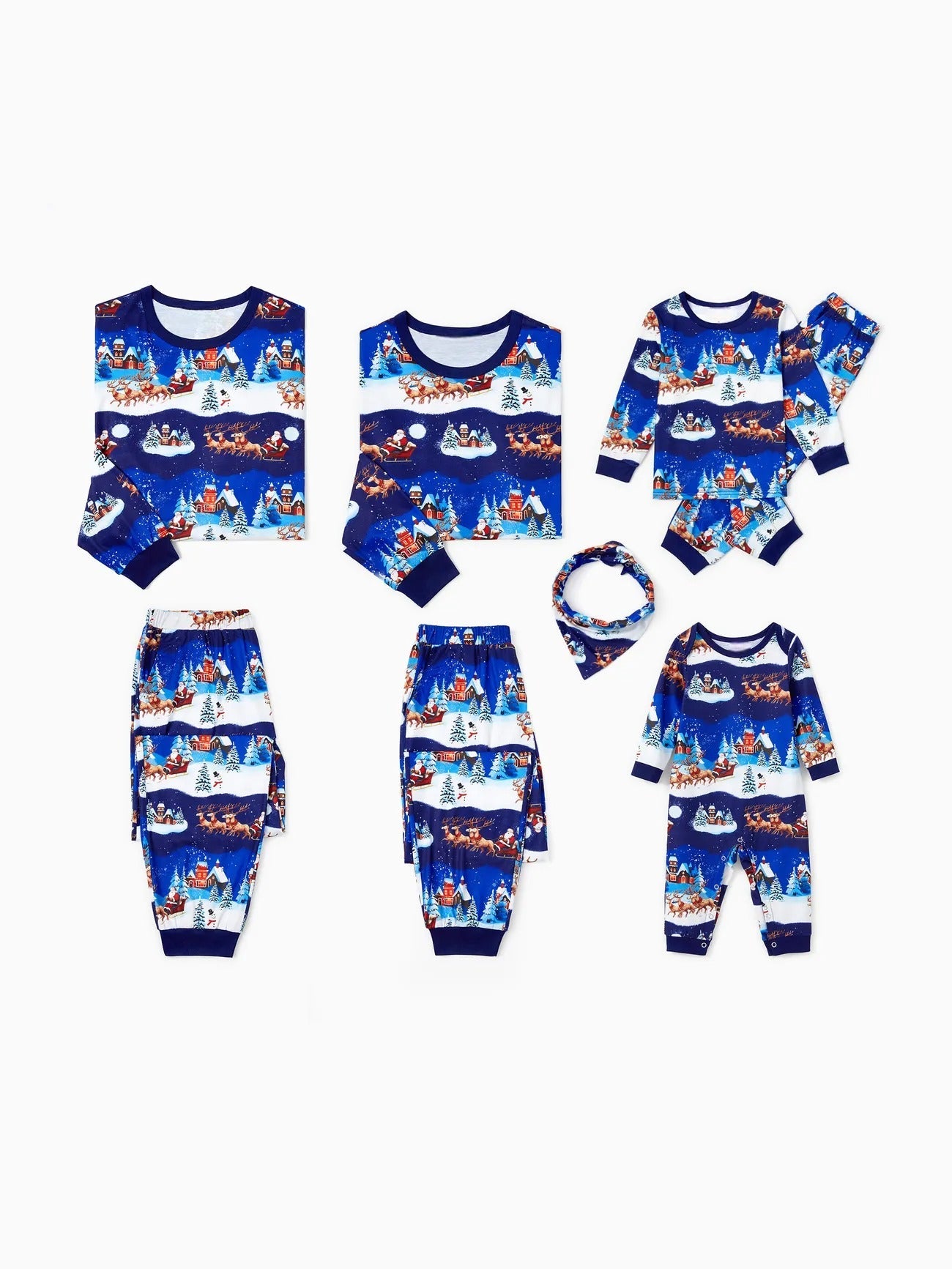 Santa Sleigh And Reindeer Family Matching Pajamas Set-Original Pajamas
