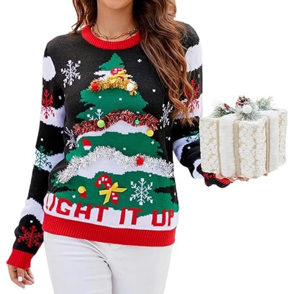 Knitted Sweater For Festive Holiday Celebrations-Original Pajamas