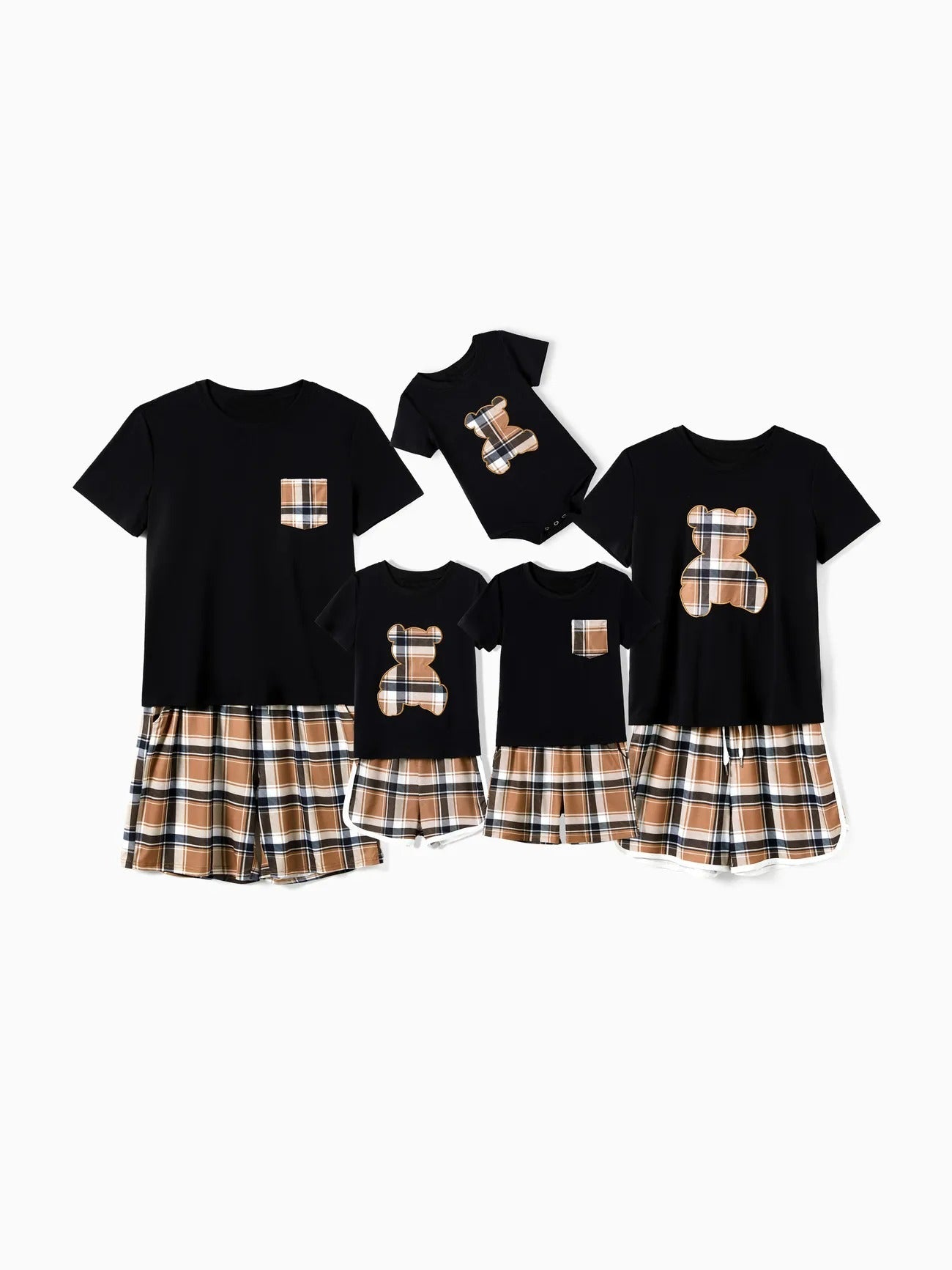Family Matching Bear And Plaid Pajama Set-Original Pajamas
