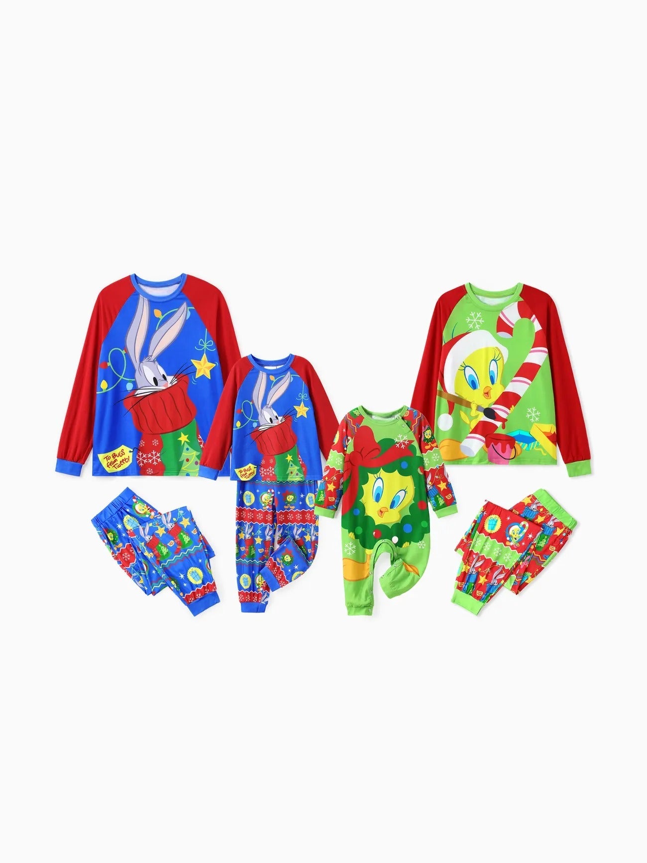 Family Matching Looney Tunes Printed Christmas Pajamas Set-Original Pajamas