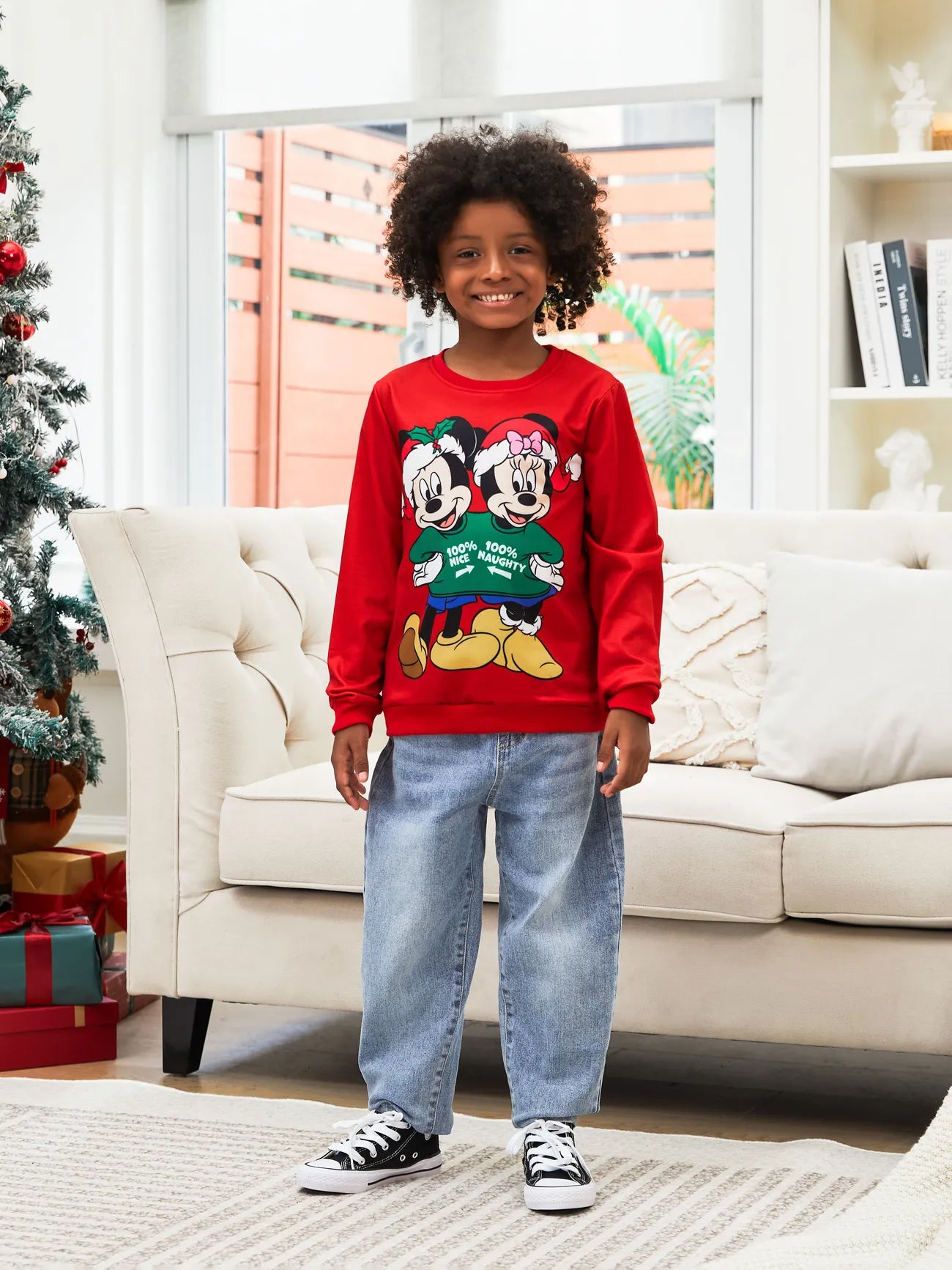 Mickey And Friends Printed Family Christmas Matching Sweatshirt-Original Pajamas