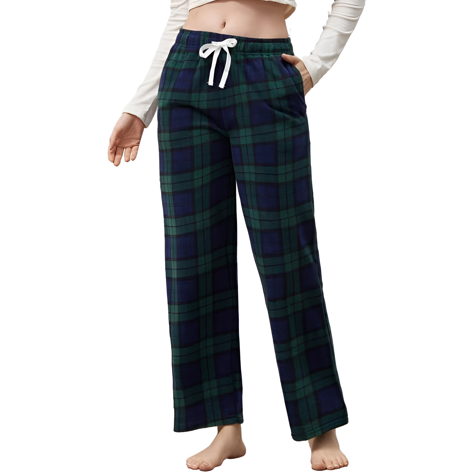 Fleece Pajama Pants With Pockets For Women