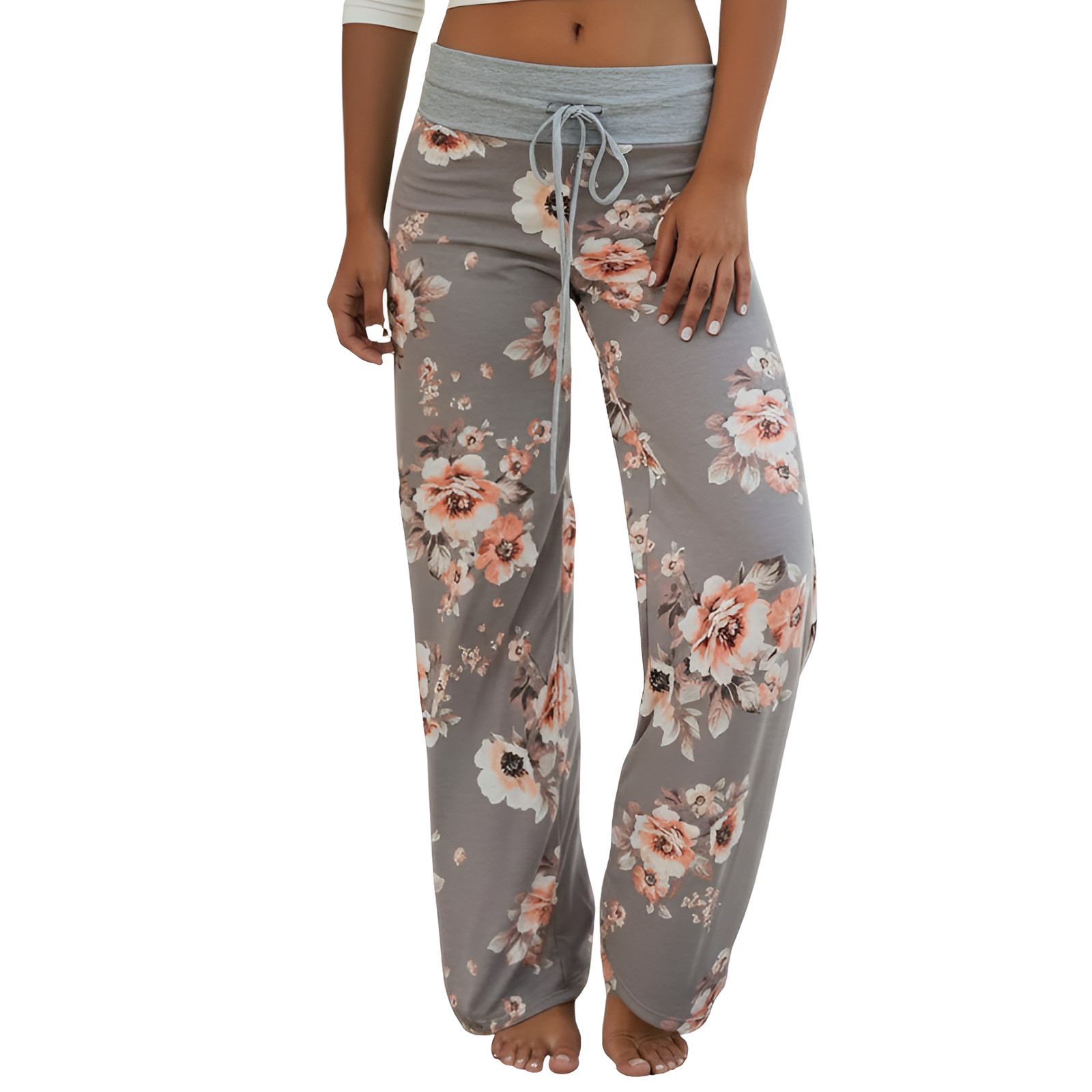 Pajama Pants With Drawstring And Palazzo Fit For Women