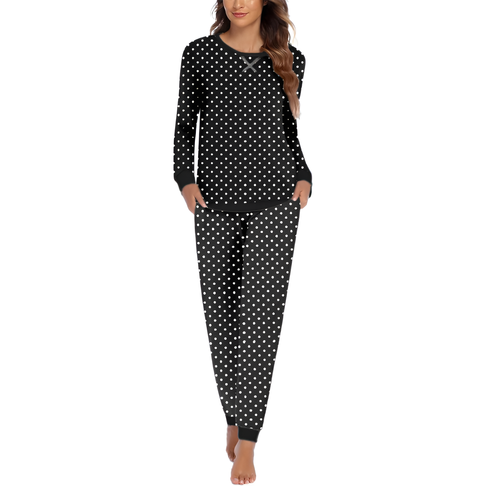 2 Piece Long Sleeve Top And Jogger Pants Lounge Pajama Set