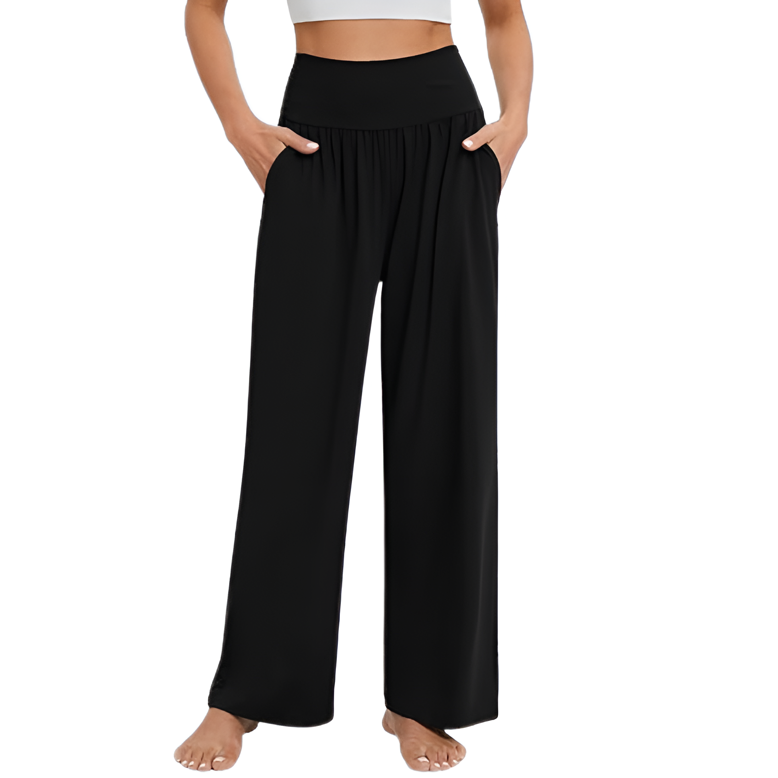 Wide Lounge Yoga Pajama Pants With Pockets