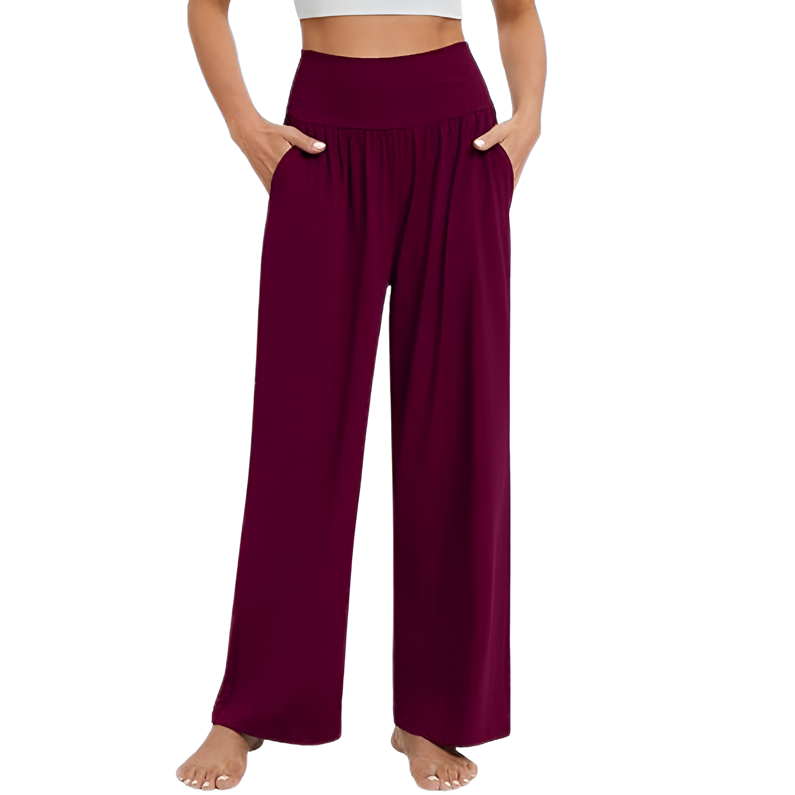 Wide Lounge Yoga Pajama Pants With Pockets