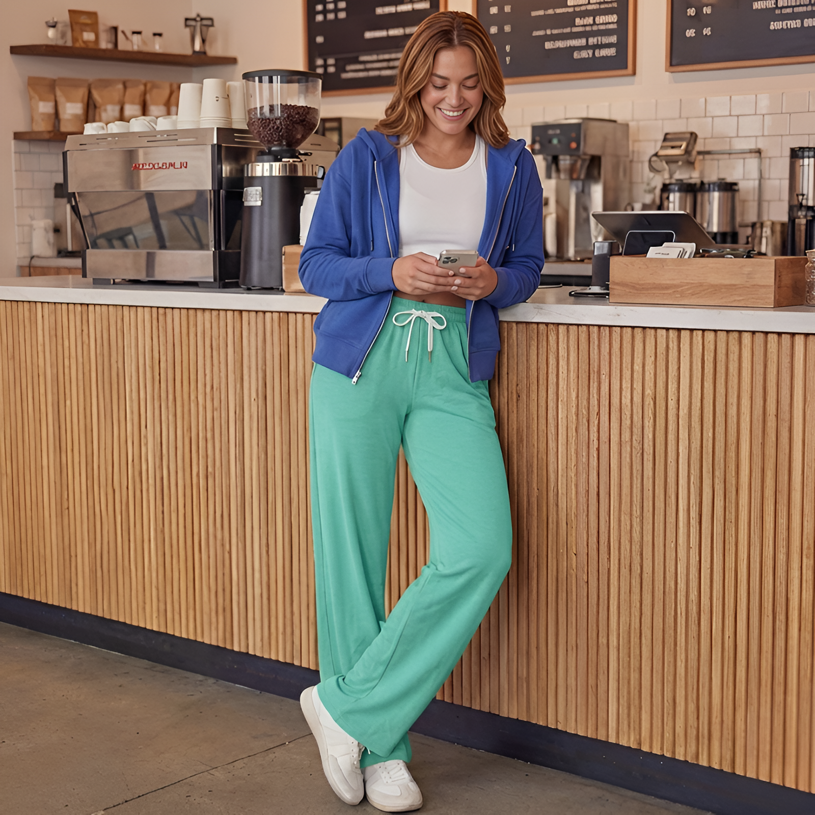 Straight Lounge Pajama Pants With Pockets