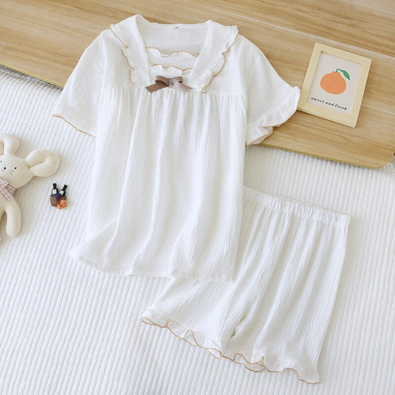 Women's Solid Short Sleeve 2 Piece Pajama Set-Original Pajamas