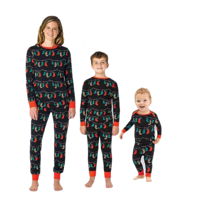Family Christmas Socks Print Pajama Set-Original Pajamas